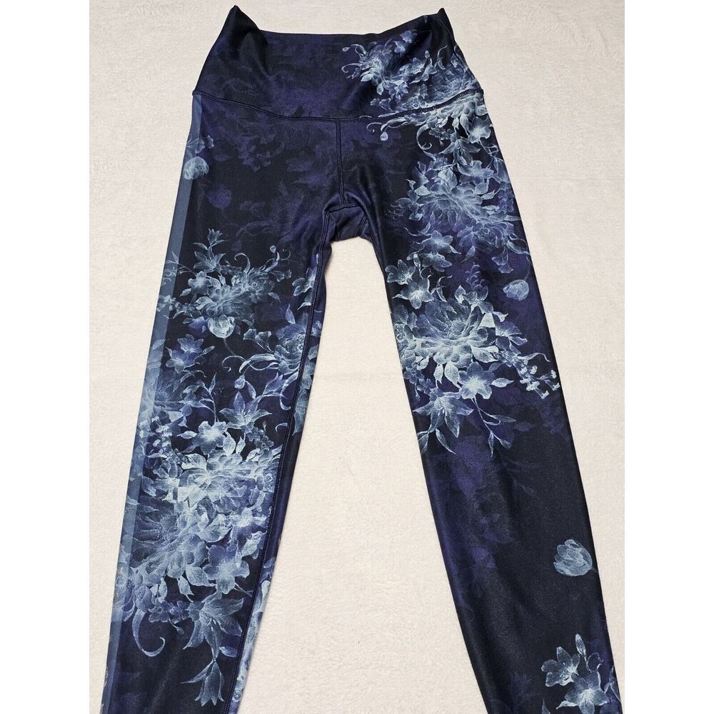 Peloton Leggings Womens Medium Blue Floral WITH Wear It To Heart Leggings